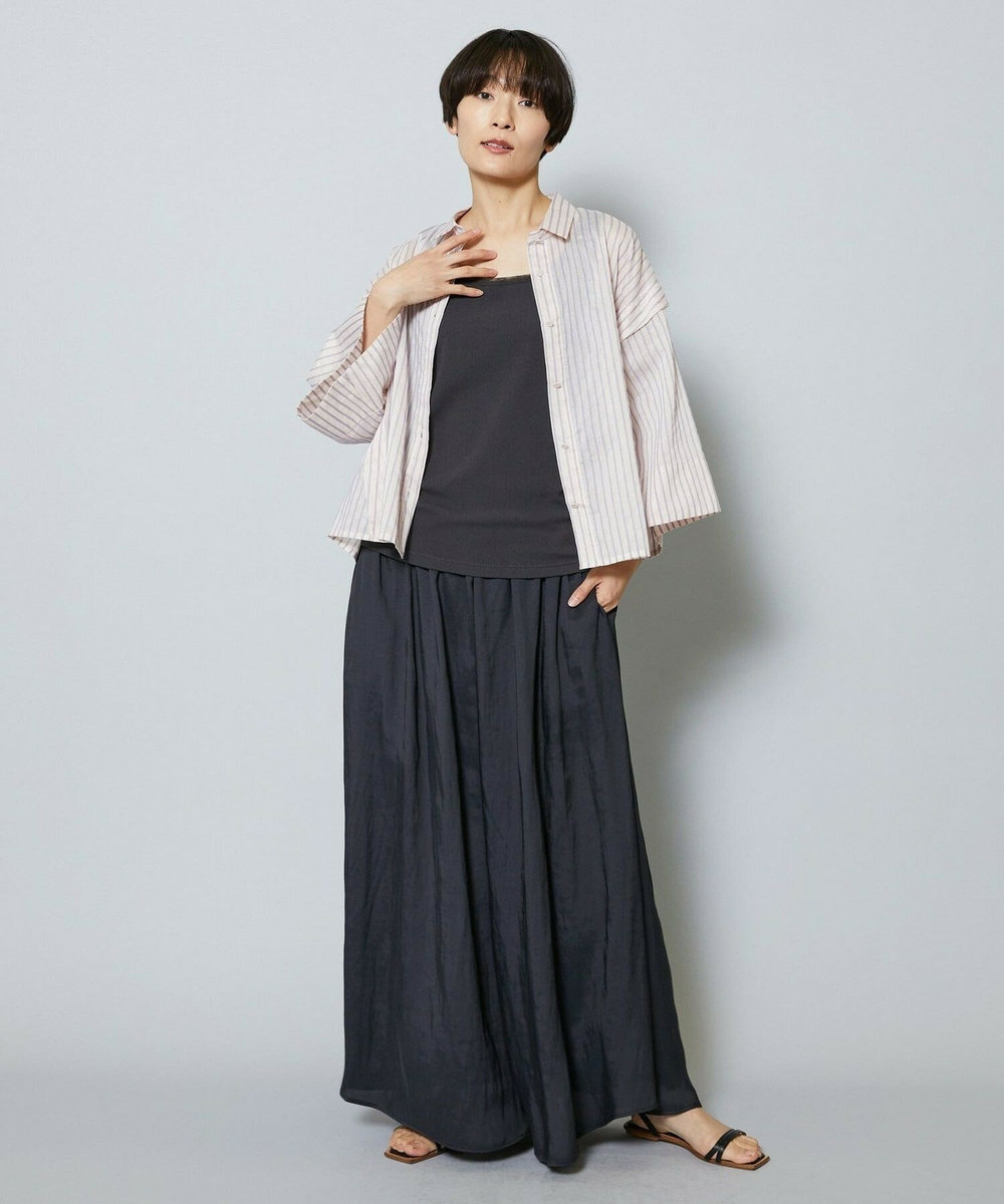 MOGA シアーストライプシャツ パープル