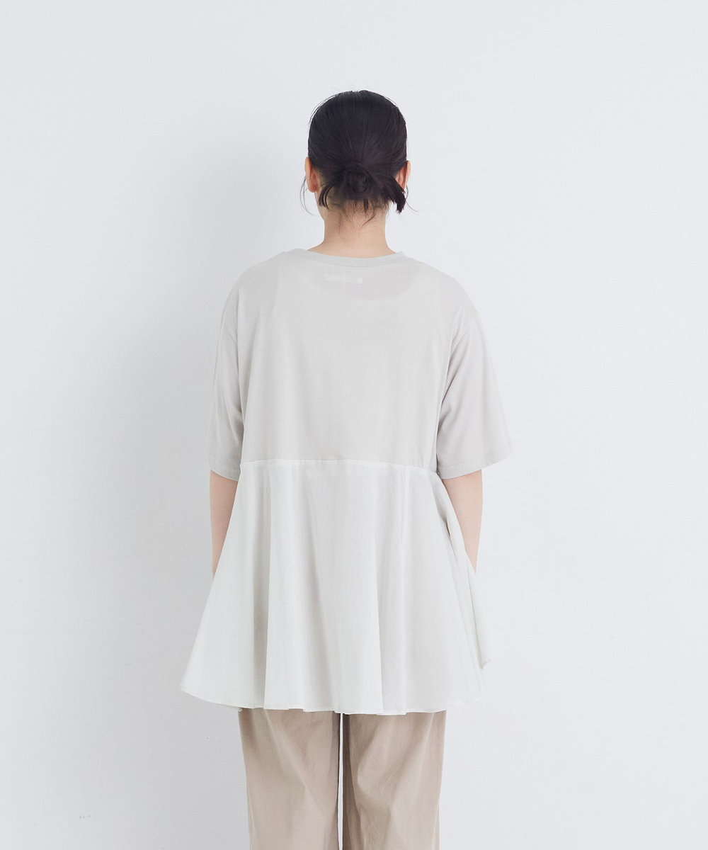 congés payés ADIEU TRISTESSE 【FAVE】インドコットン×カットソーTシャツ ライトグレー
