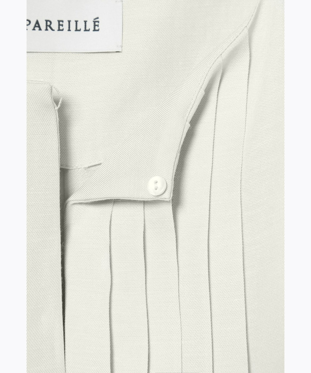 DÉPAREILLÉ TWILL WASHER TUCK NO SLEEVE BLOUSE / ツイルワッシャータックノースリーブブラウス ベージュ