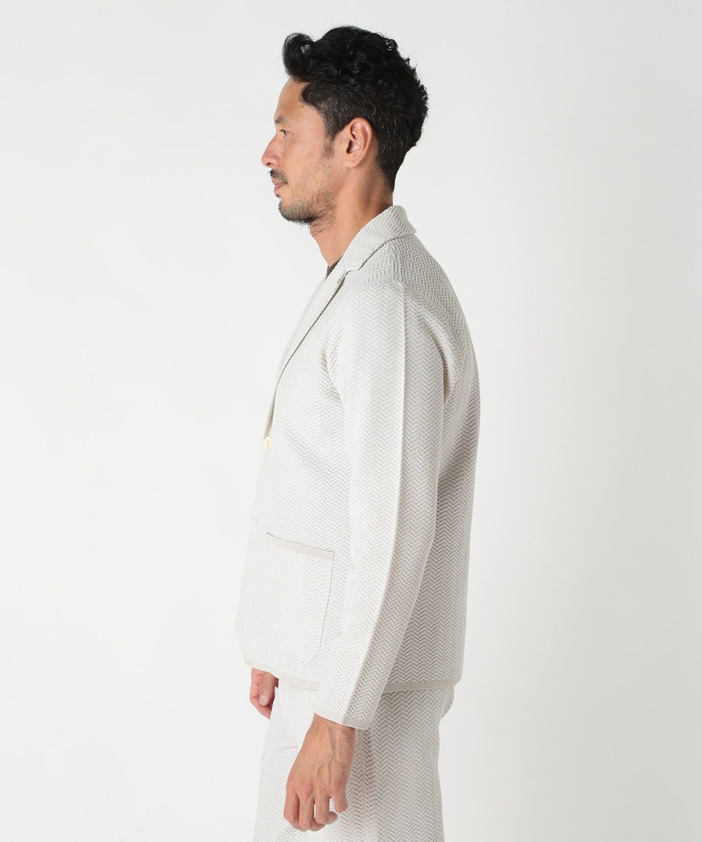 MEN'S BIGI 【ACTIVE TAILOR】ヘリンボーンニットジャケット オフホワイト