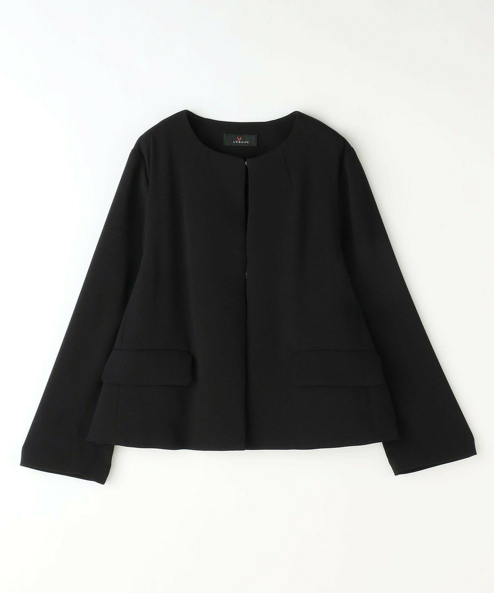 L'EQUIPE バックサテンノーカラージャケット＜現行素材＞ ブラック