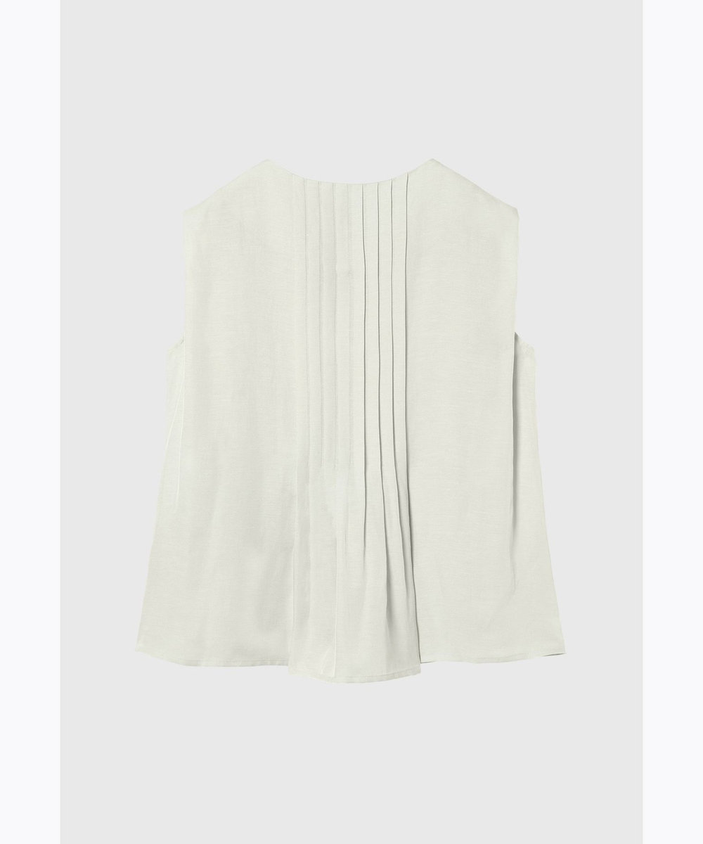 DÉPAREILLÉ TWILL WASHER TUCK NO SLEEVE BLOUSE / ツイルワッシャータックノースリーブブラウス ベージュ