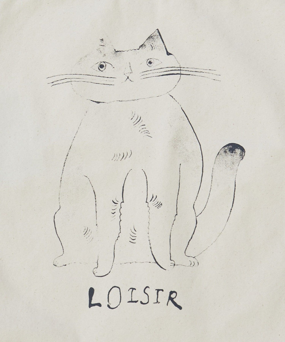 LOISIR 【アーティストコラボ】LOISIR×TORANEKOBONBONぽってりネコトートバッグ ベージュ