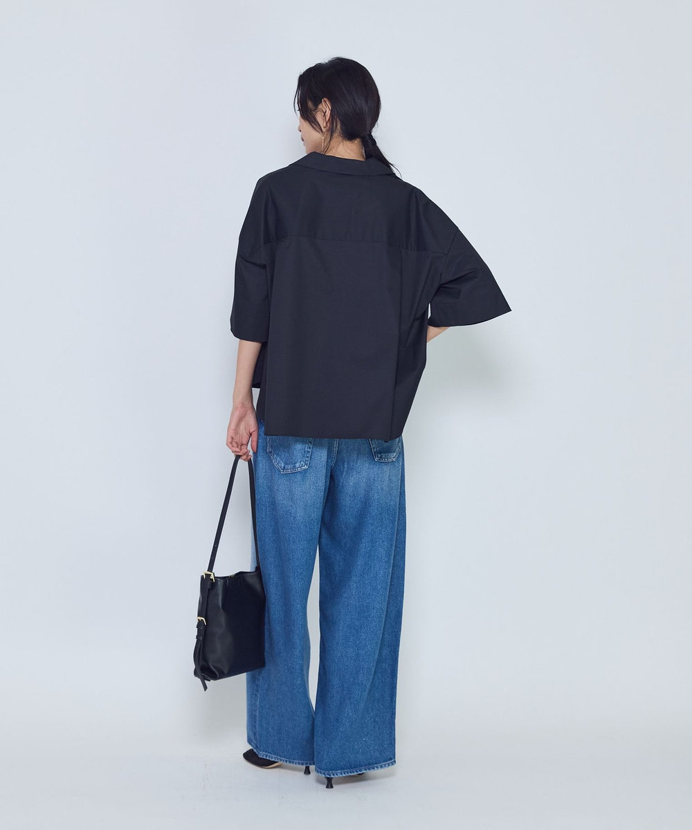 1er Arrondissement タイプライタースキッパーハーフスリーブシャツ ブラック