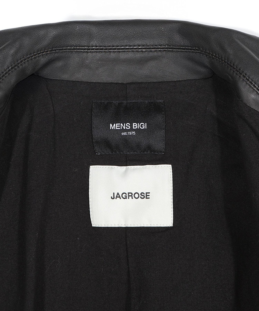 MEN'S BIGI 【JAGROSE/ジャグロース】別注ラムレザーカバーオール ブラック