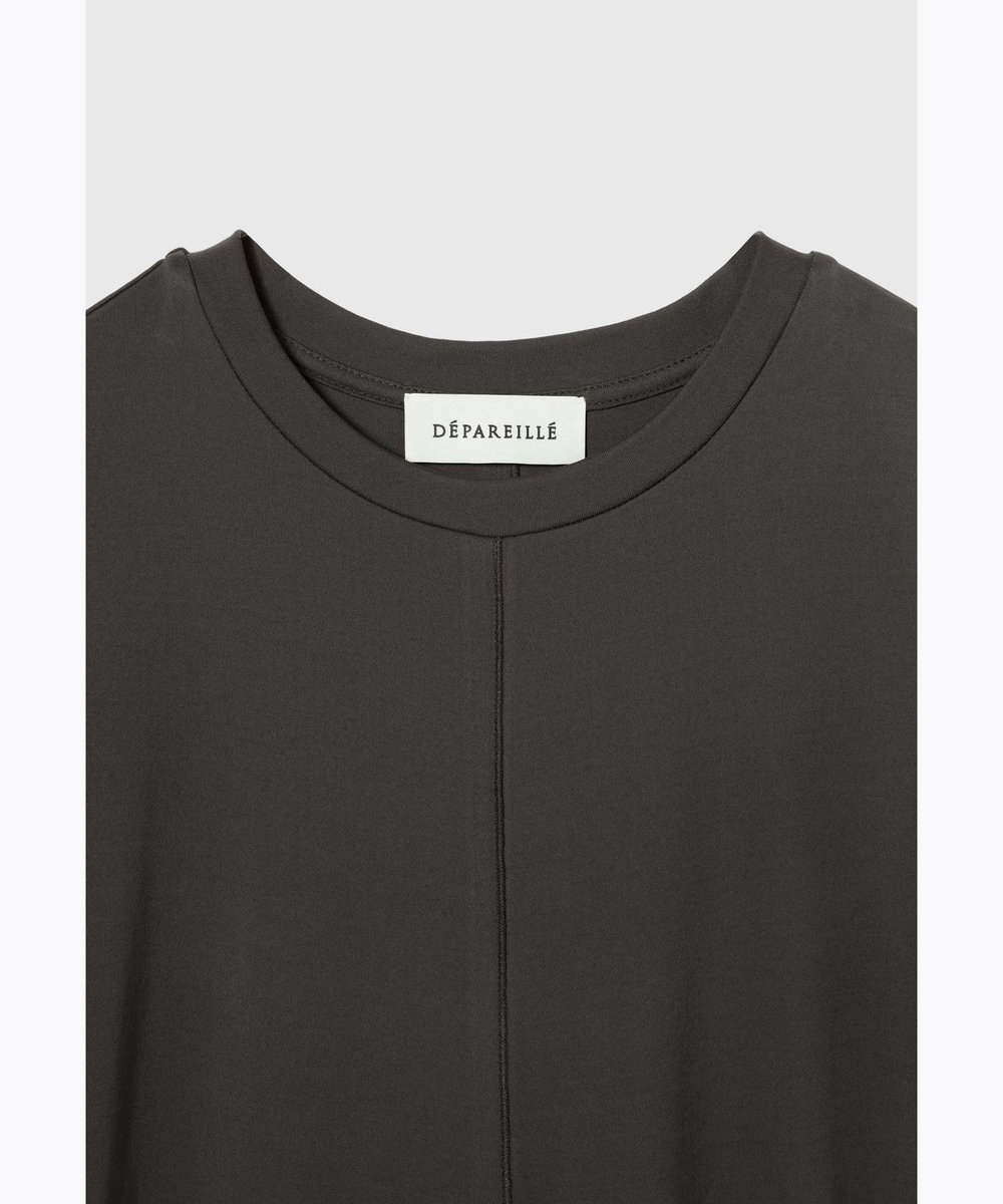 DÉPAREILLÉ SMOOTH JERSEY SHORT SLEEVE DRESS / スムースジャージーショートスリーブドレス ブラウン