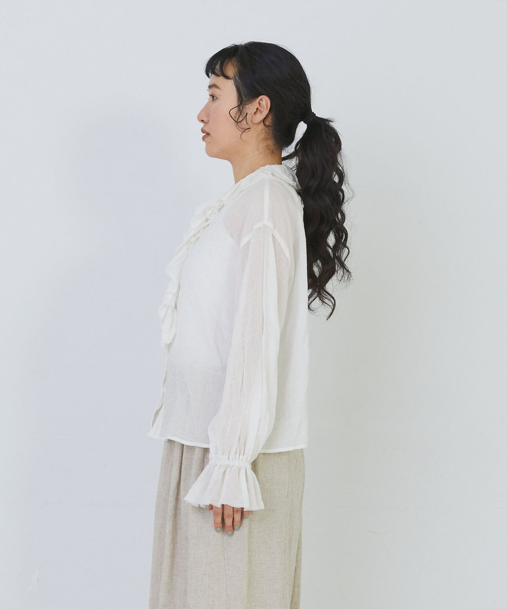 congés payés ADIEU TRISTESSE Kanocoさんコラボ　フリルブラウス オフホワイト