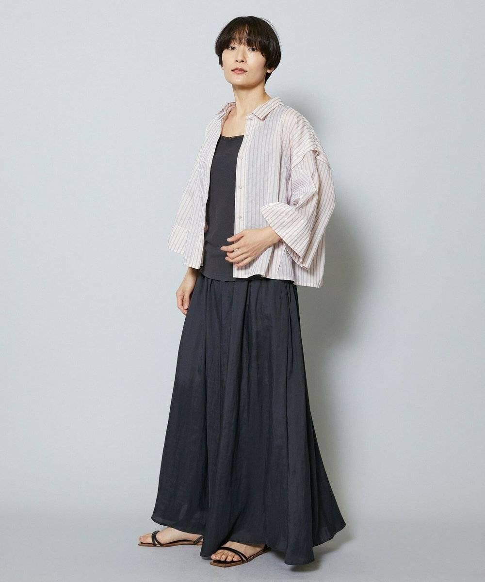 MOGA シアーストライプシャツ パープル