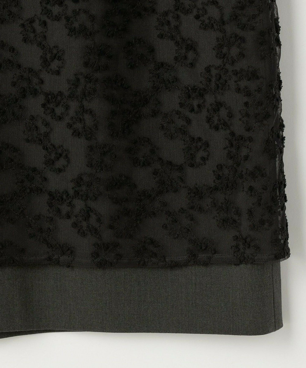 L'EQUIPE フラワーチュール刺繍スカート ブラック