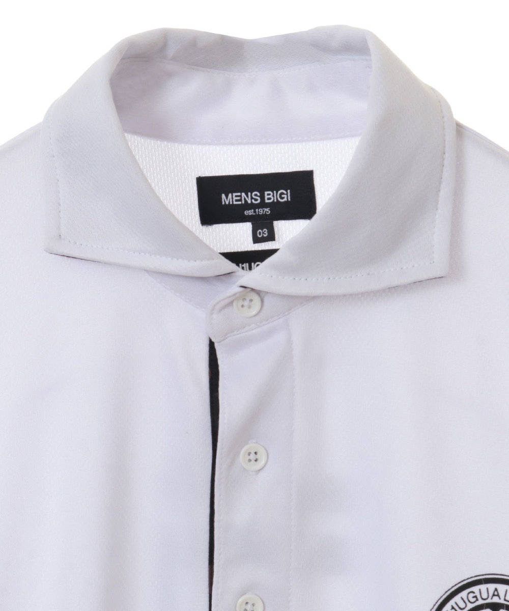MEN'S BIGI ＜1PIU1UGUALE3 RELAX＞別注　リバーメッシュポロシャツ ホワイト