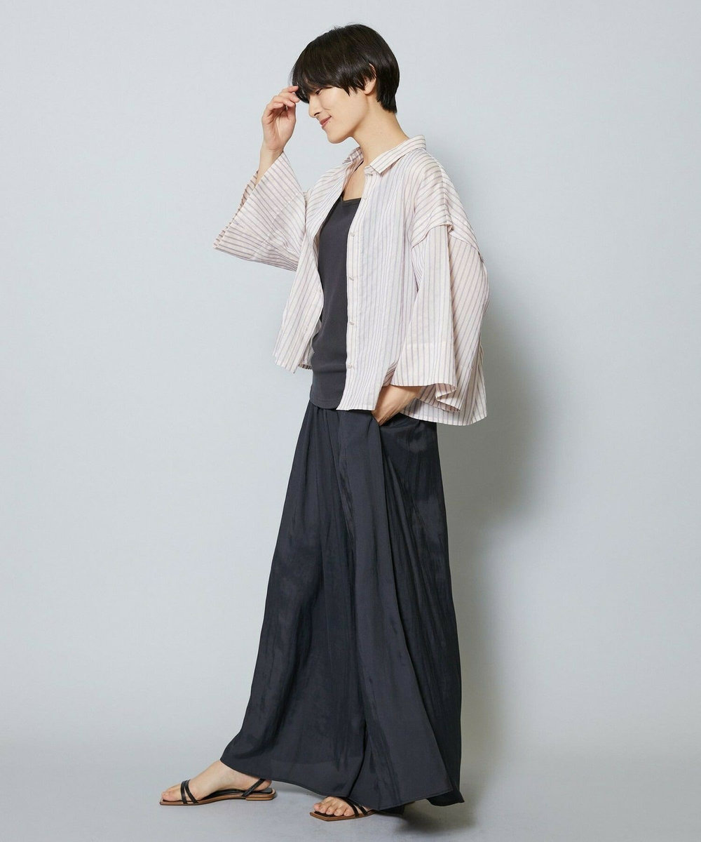 MOGA シアーストライプシャツ パープル