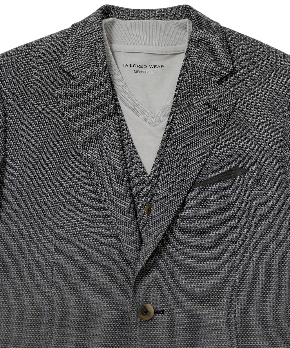 MEN'S BIGI ドビーメッシュジャケット　original fabric made by japan グレー