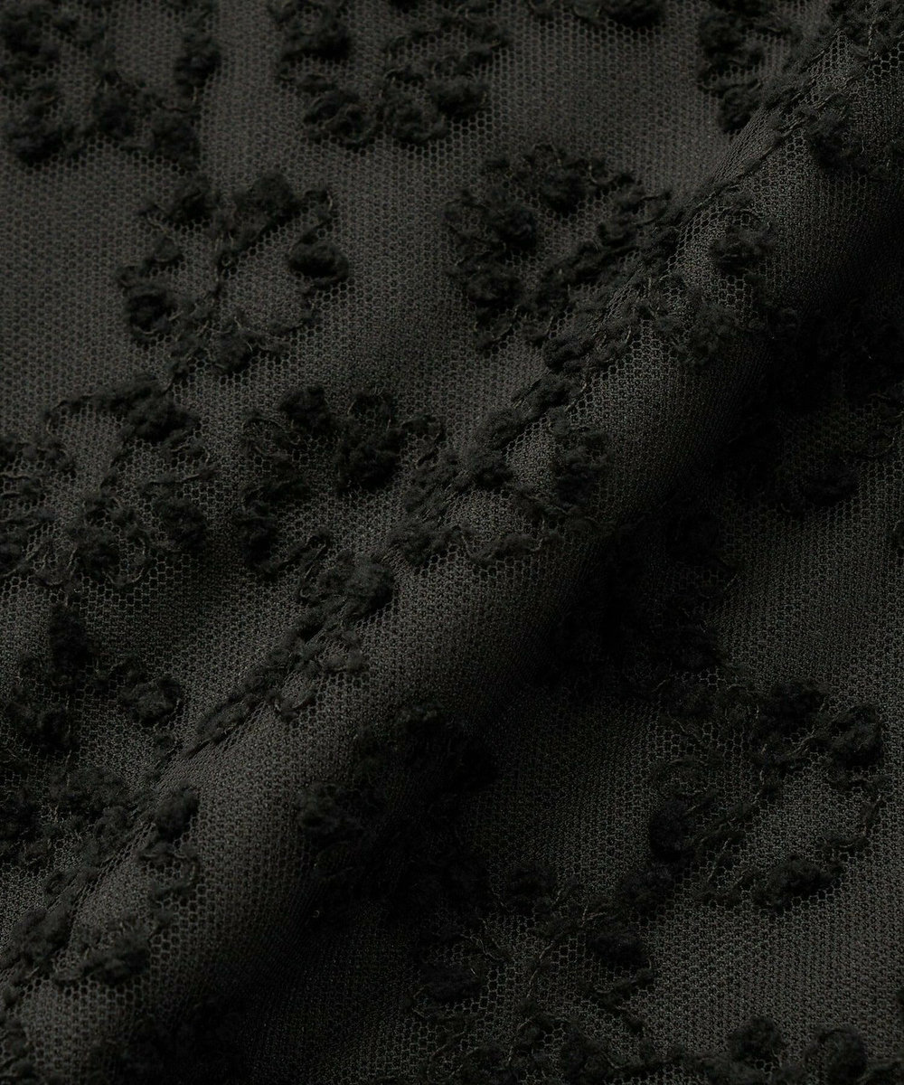 L'EQUIPE フラワーチュール刺繍スカート ブラック