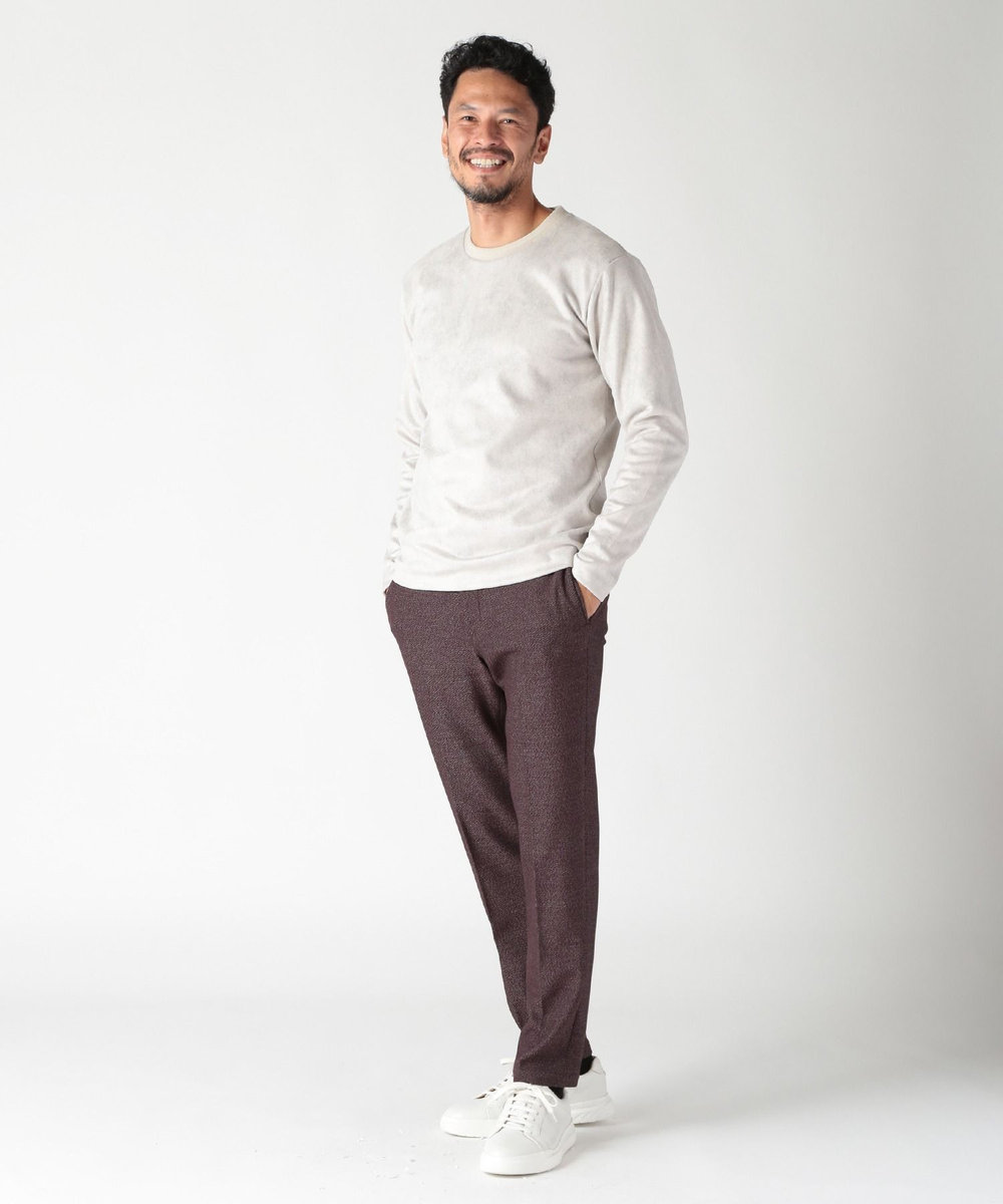 MEN'S BIGI ムラ柄プリントポンチカットソー ホワイト