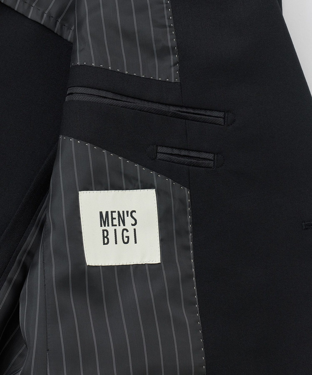 MEN'S BIGI ウールブレンド ブラックフォーマルスーツ＜ストレッチ＞ ブラック
