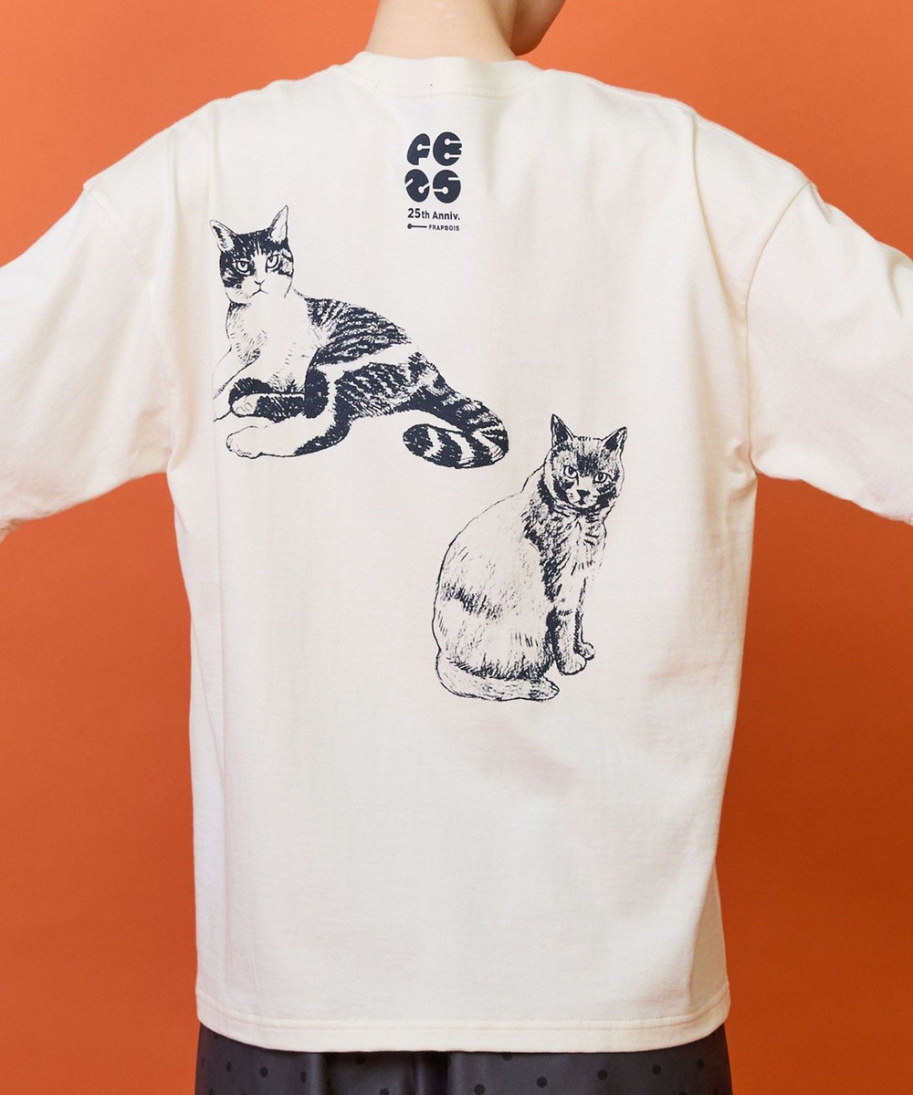 FRAPBOIS CATSスターTシャツ ベージュ
