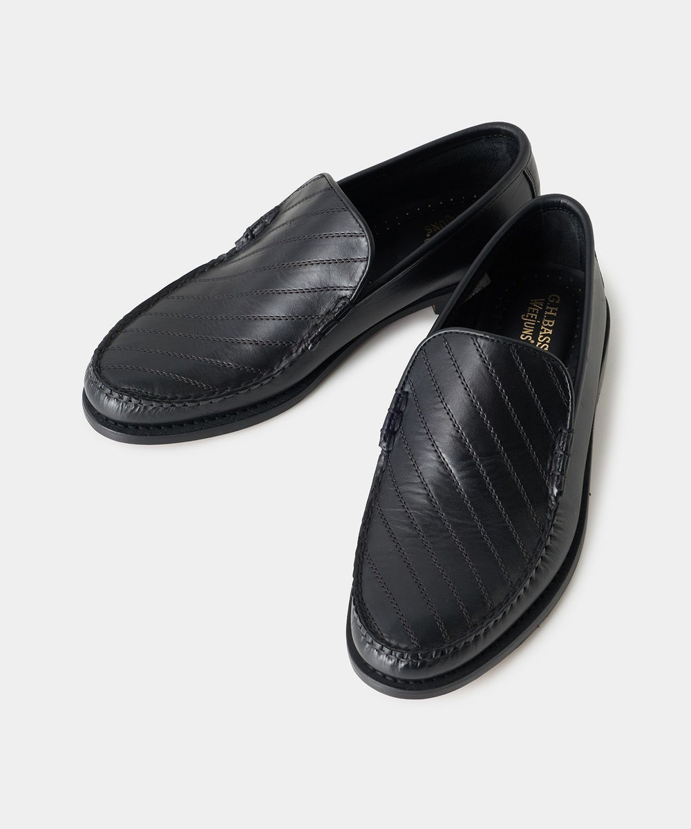 MEN'S BIGI 《別注》G.H BASS トラムステッチレザーローファー ブラック