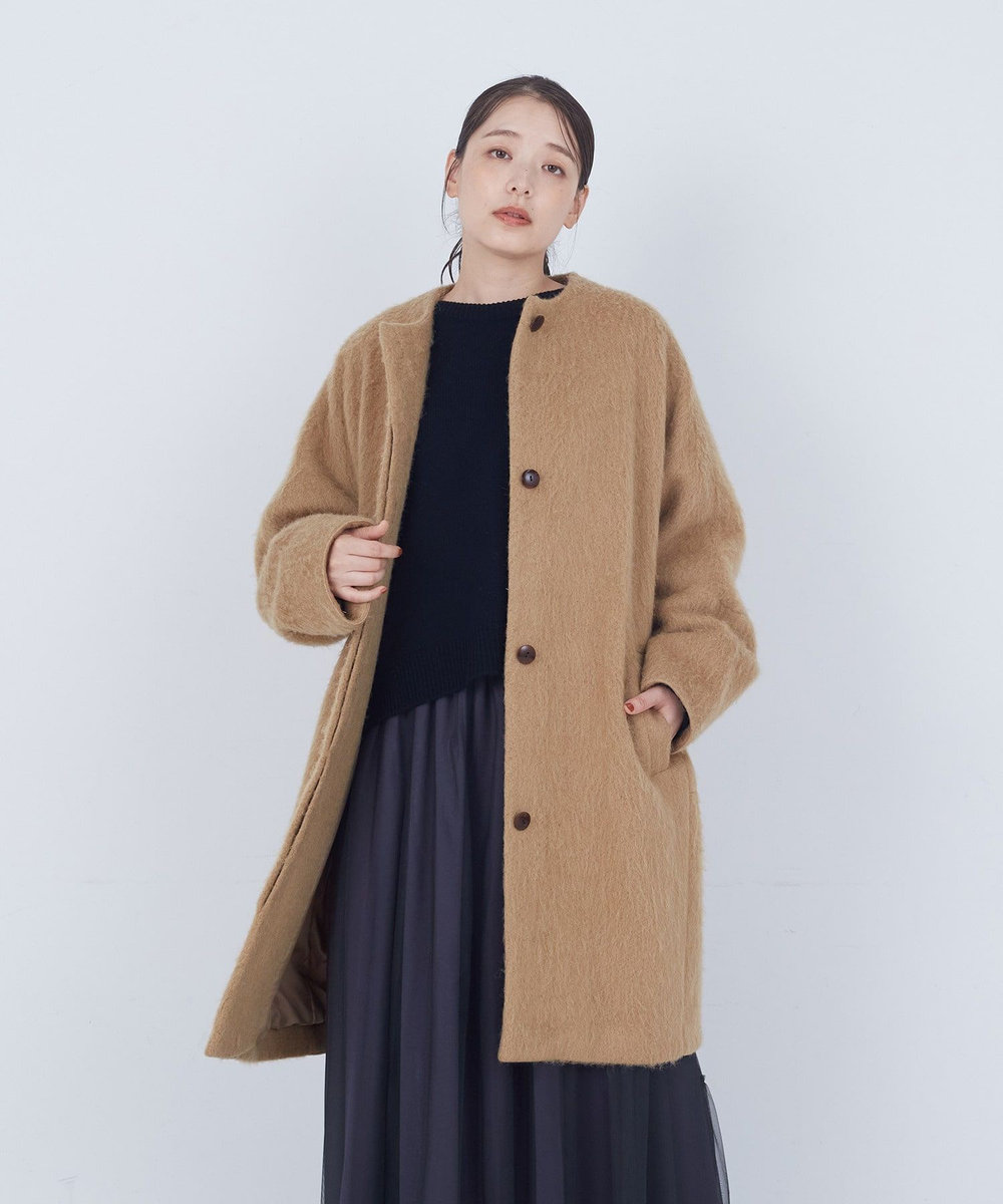 ADIEU TRISTESSE ノーカラーコート ベージュ