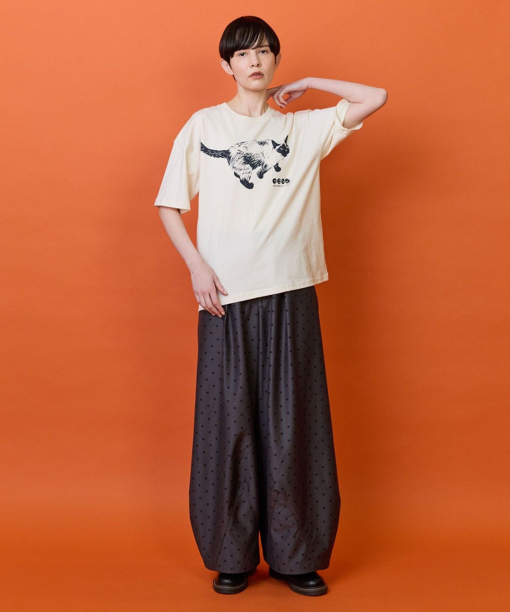 FRAPBOIS CATSスターTシャツ ベージュ