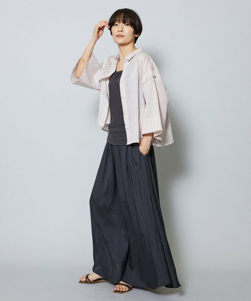 MOGA シアーストライプシャツ パープル