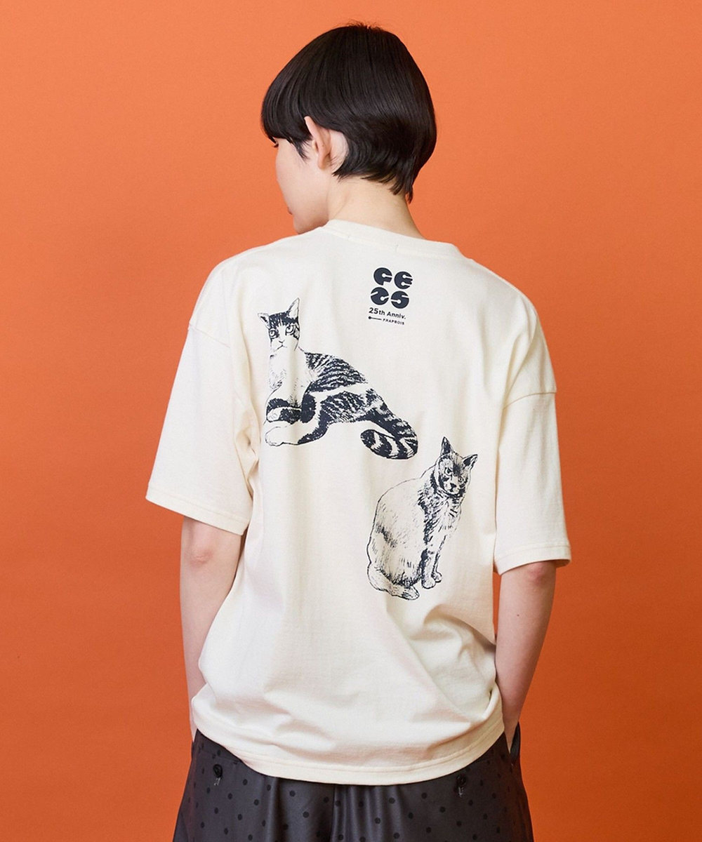 FRAPBOIS CATSスターTシャツ ベージュ