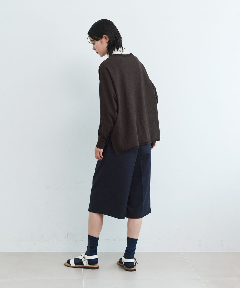 LOISIR ウール天竺ドルマンスリーブプルオーバー ダークブラウン