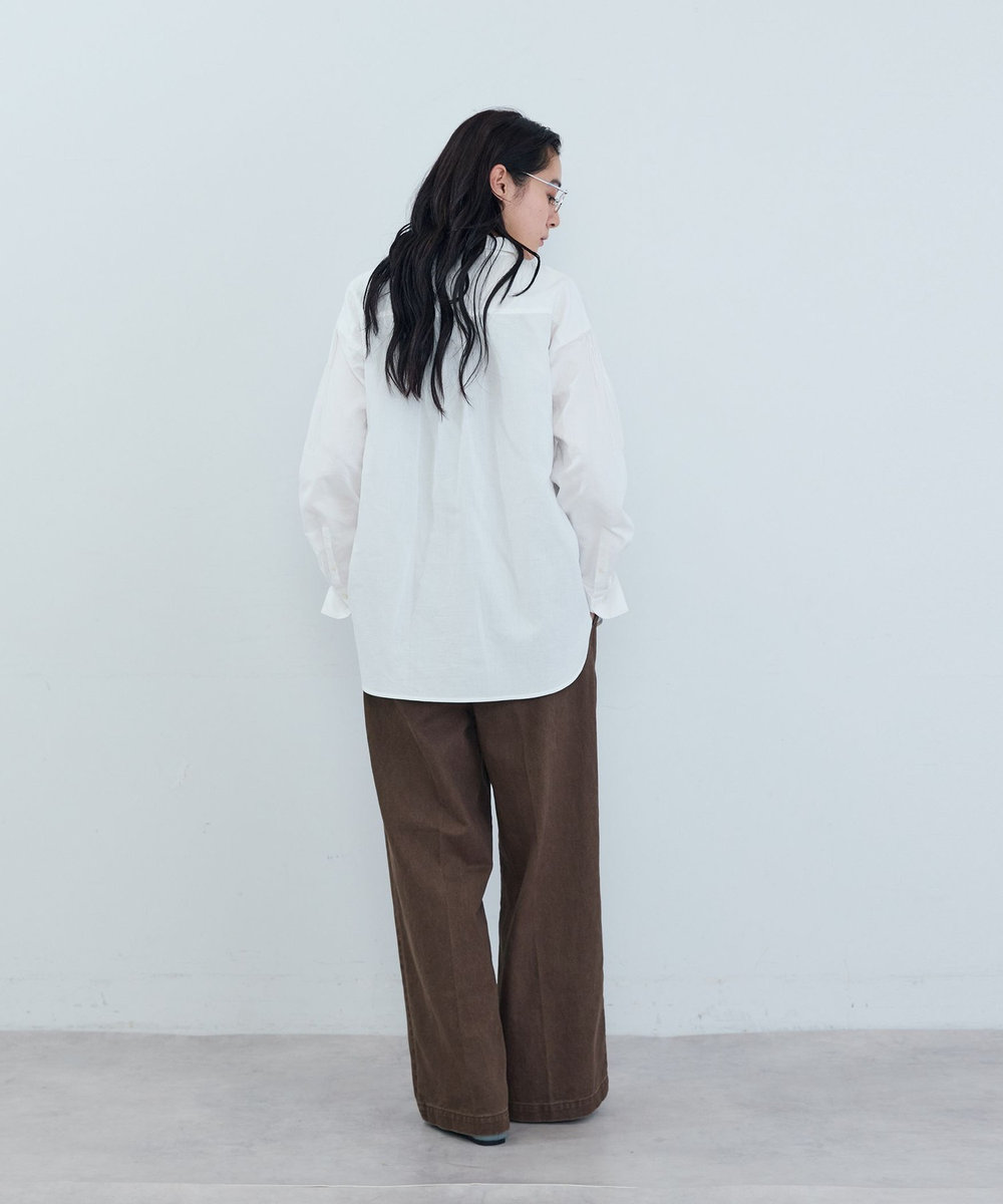ADIEU TRISTESSE 刺繍入りシャツ ホワイト