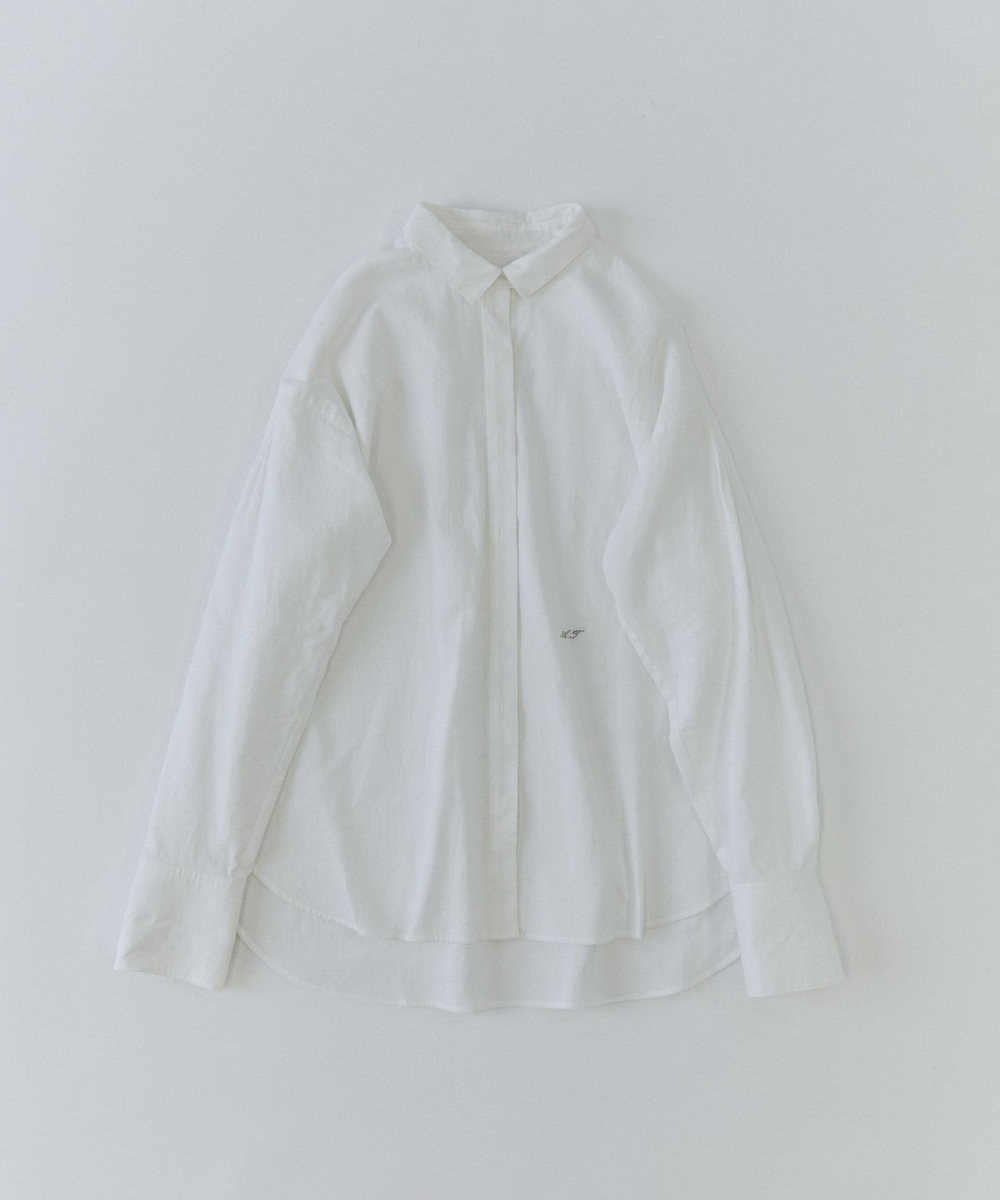 ADIEU TRISTESSE 刺繍入りシャツ ホワイト