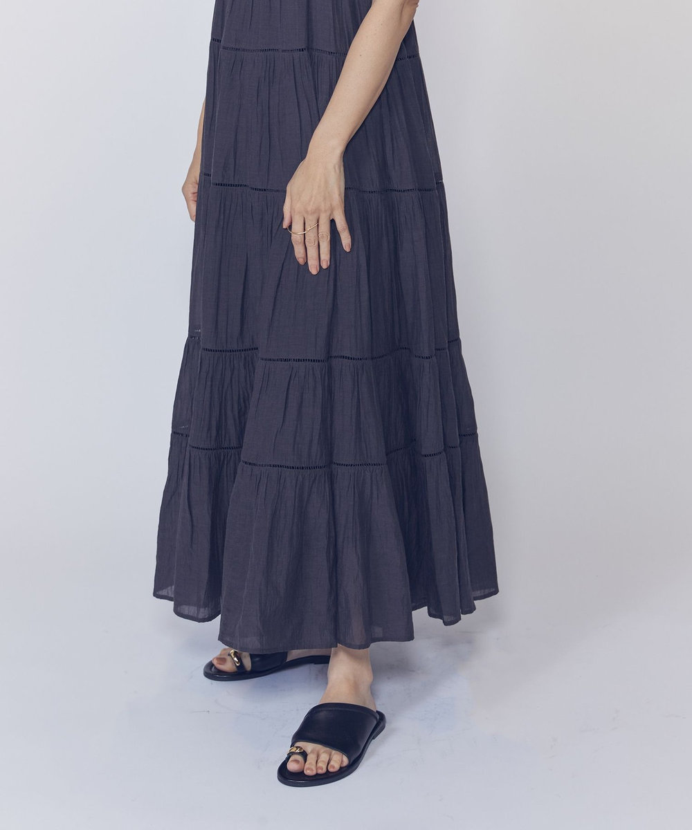 1er Arrondissement 【WEB限定】＜normment（ノーメント）＞ティアードドレス ブラウン
