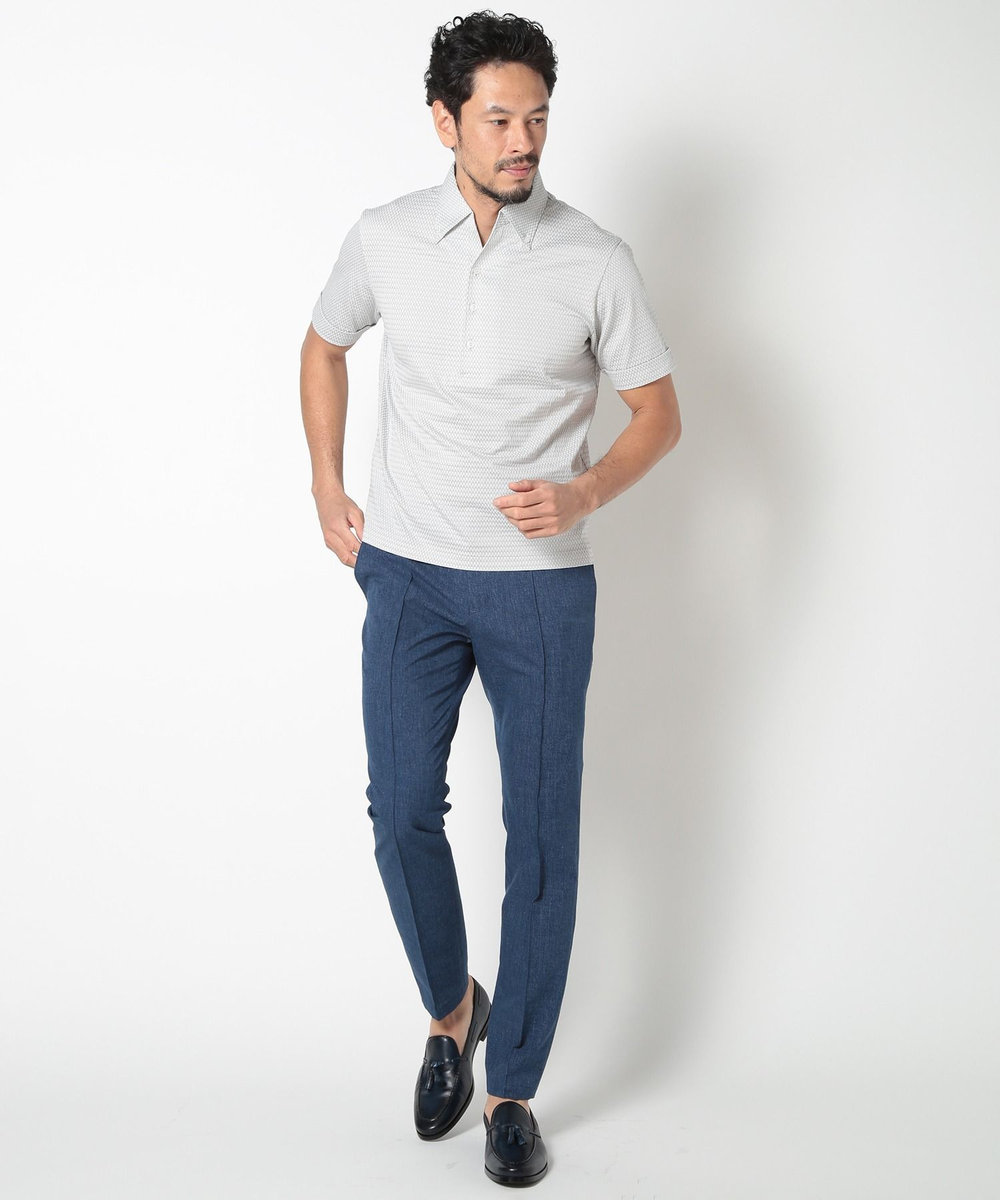 MEN'S BIGI 【ACTIVE TAILOR】COOL MAXサッカー織りポロシャツ グレー