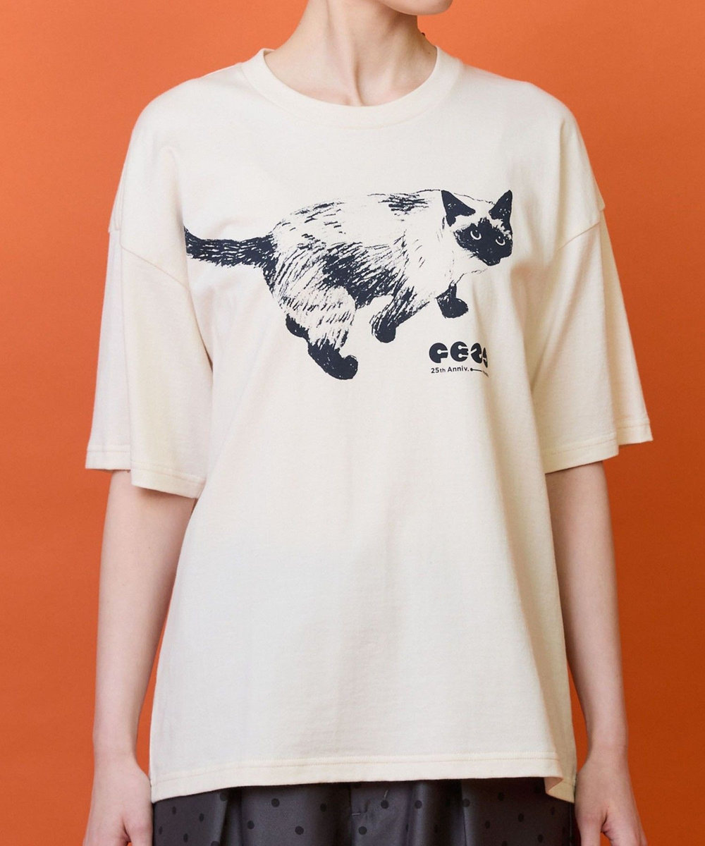 FRAPBOIS CATSスターTシャツ ベージュ