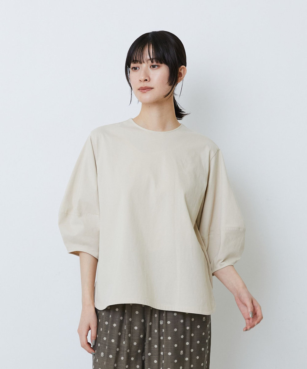 LOISIR コットン天竺ボトルスリーブプルオーバー ピンク