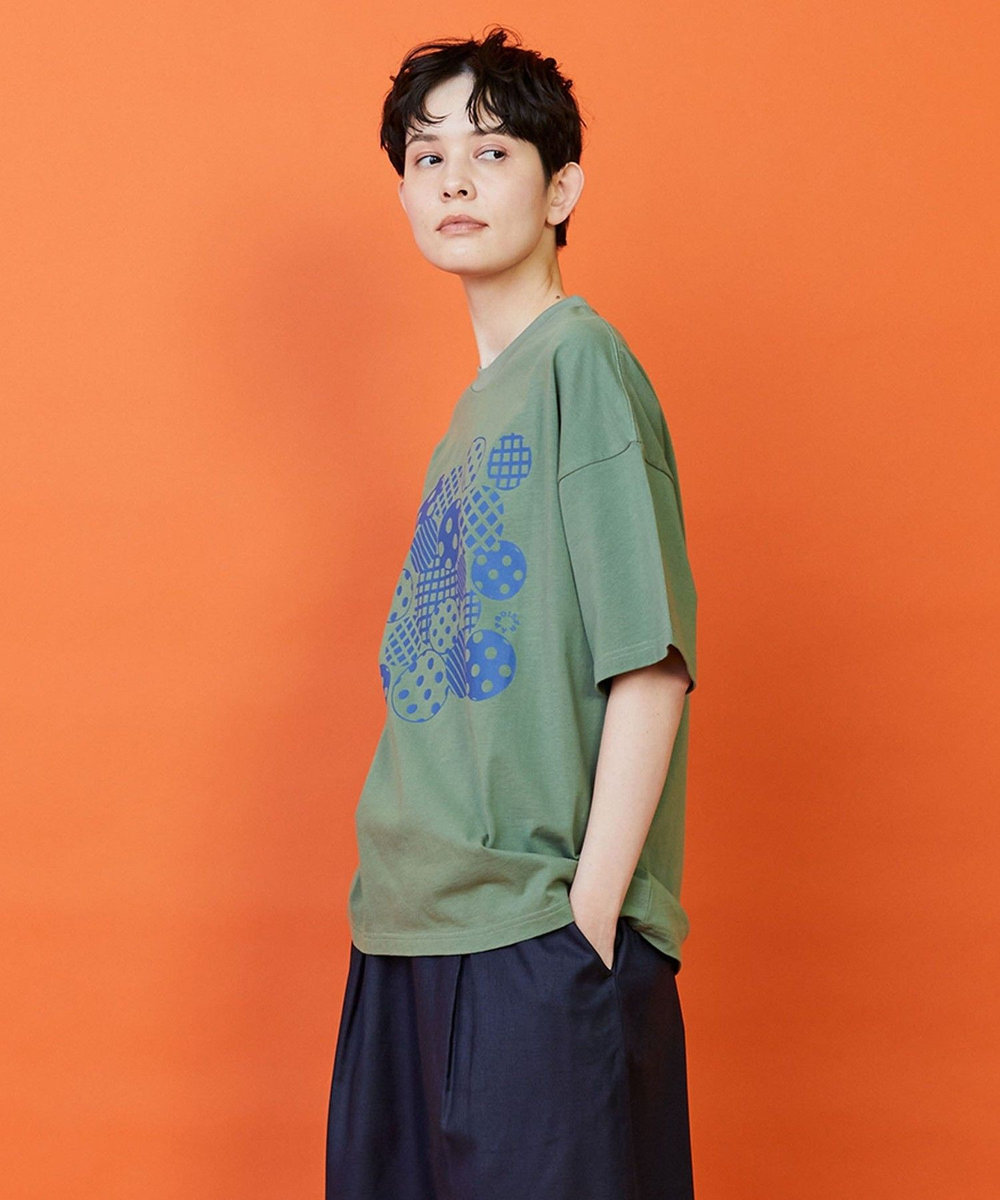 FRAPBOIS フォームドットＴシャツ グリーン