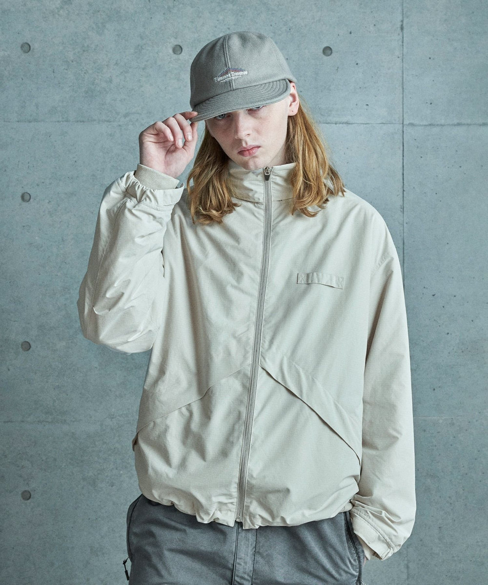MEN'S BIGI リップストップ スタンドカラーブルゾン ベージュ