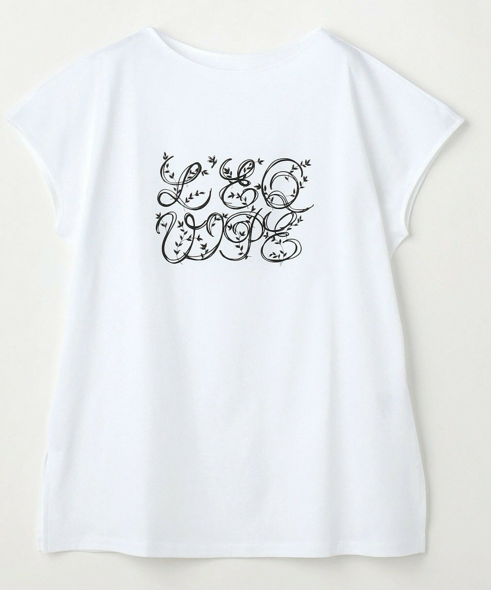 L'EQUIPE コットンスムースロゴTシャツ ホワイト