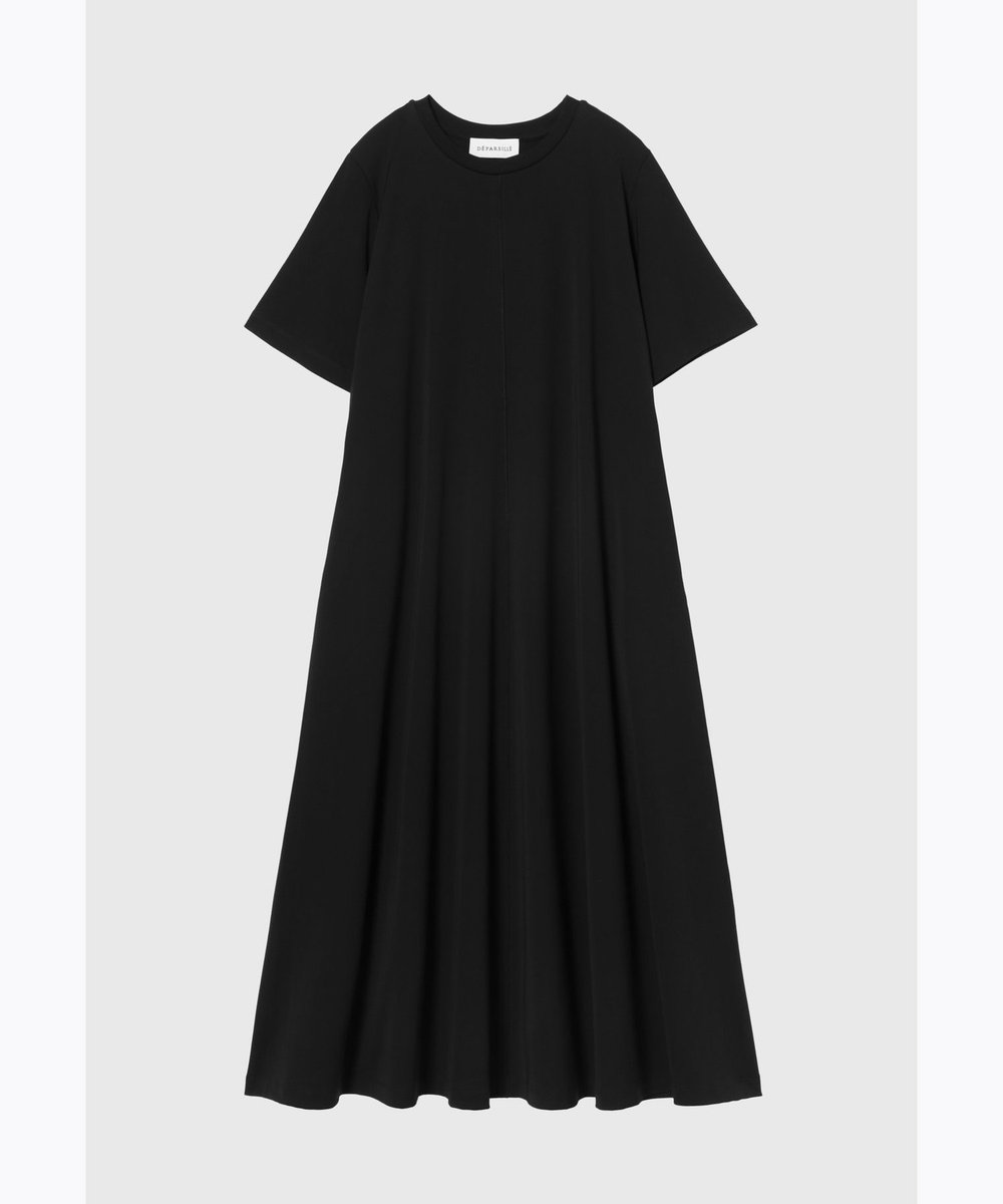 DÉPAREILLÉ SMOOTH JERSEY SHORT SLEEVE DRESS / スムースジャージーショートスリーブドレス ブラック