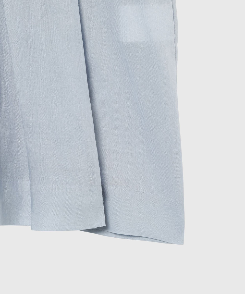 DÉPAREILLÉ 	RAMIE PLEATS SHORT SLEEVE BLOUSE / ラミープリーツショートスリーブブラウス サックスブルー