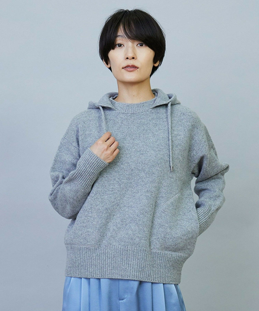 MOGA ANNUAL×MOGA　ウールカシミヤニットパーカー グレー