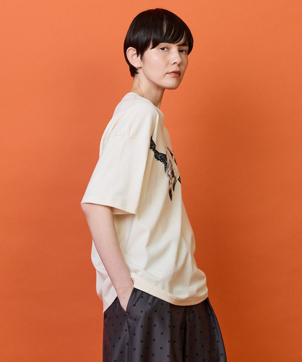FRAPBOIS CATSスターTシャツ ベージュ