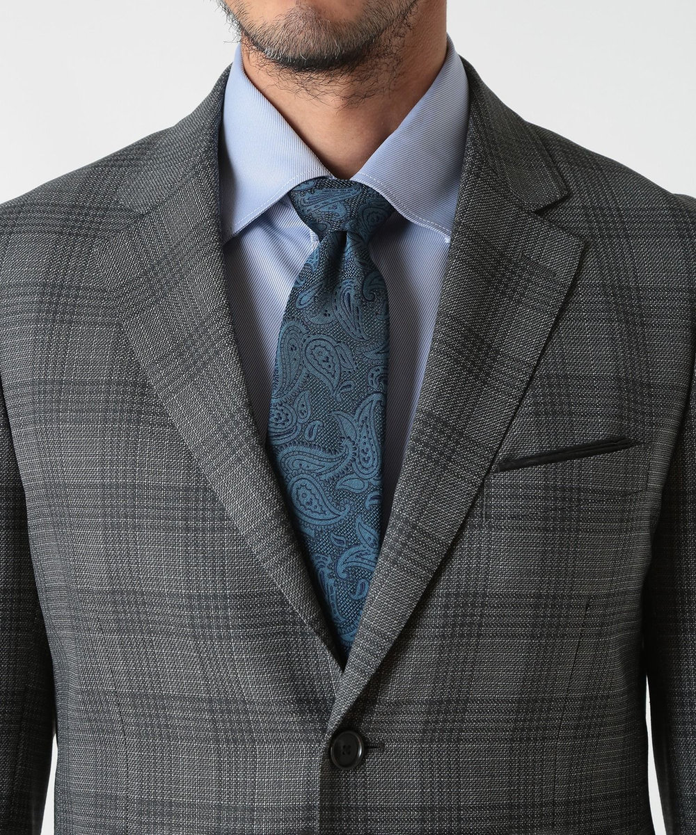 MEN'S BIGI 【TIE YOUR TIE(タイユアタイ)】ヴィンテージペイズリー柄ネクタイ ターコイズブルー