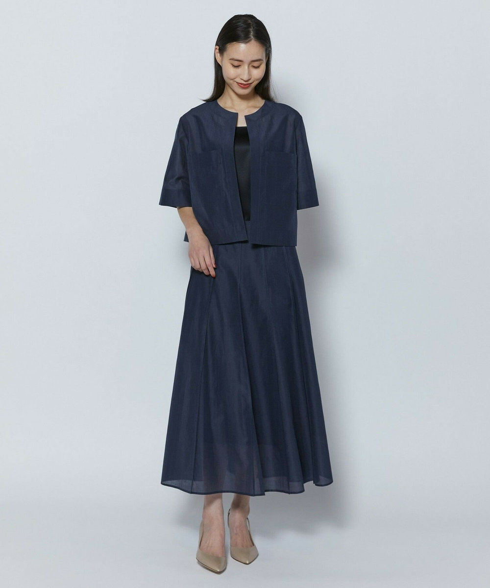 L'EQUIPE COUTURIER C/SEオーガンジースカート ネイビー