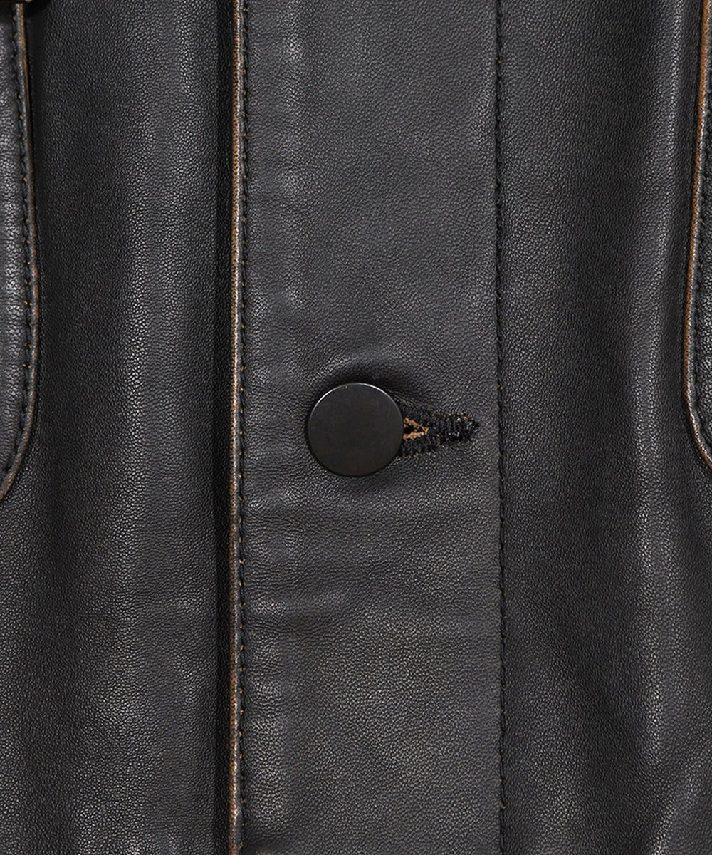 MEN'S BIGI 【JAGROSE/ジャグロース】別注ラムレザーカバーオール ブラック