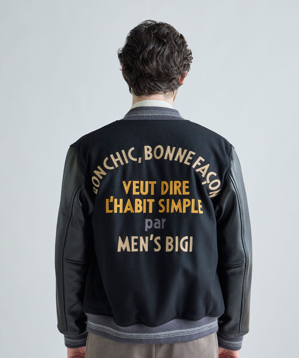MEN'S BIGI 1985 MODEL Super 140's STADIUM JUMPER ブラック