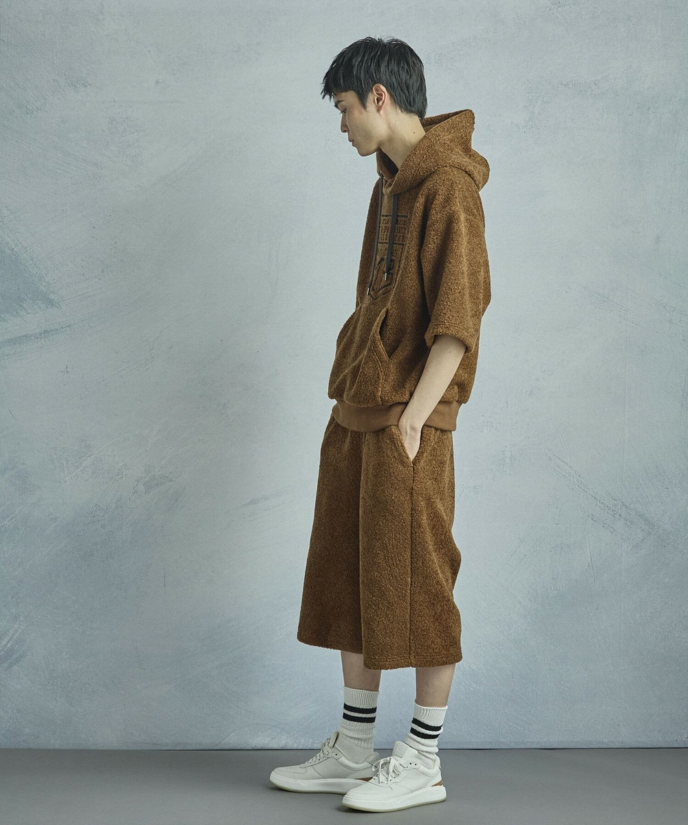 MEN'S BIGI 【50th Anniv . 菊池武夫】WOOL BOA HOODIE ブラウン