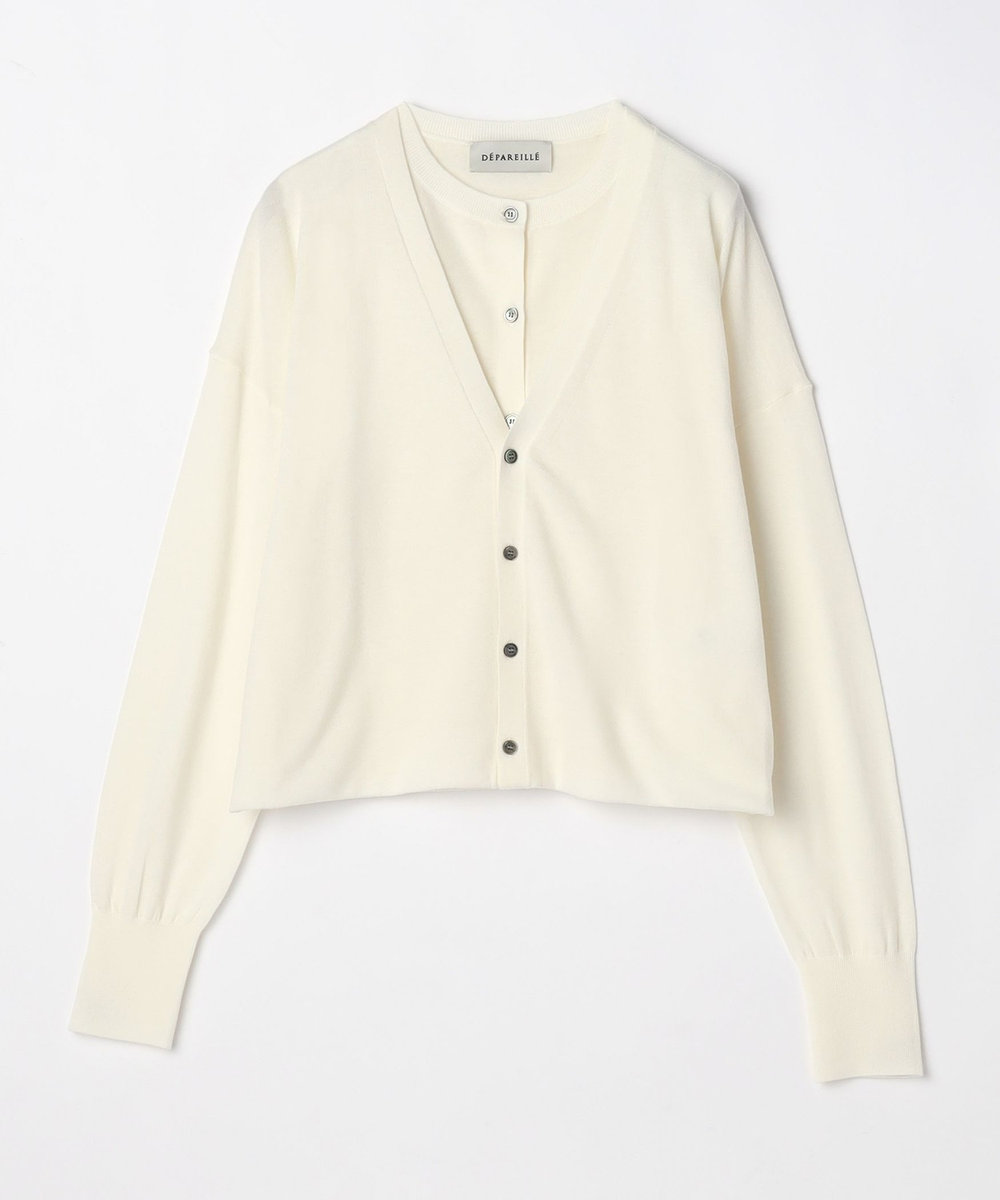 DÉPAREILLÉ HIGH GAUGE LAYERED KNIT / ハイゲージレイヤードニット オフホワイト