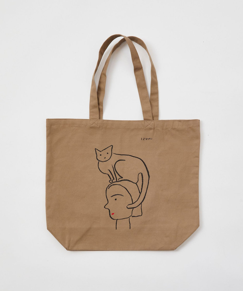 LOISIR 【アーティストコラボ】LOISIR×塩川いづみ イラストプリントトートバッグ ベージュ