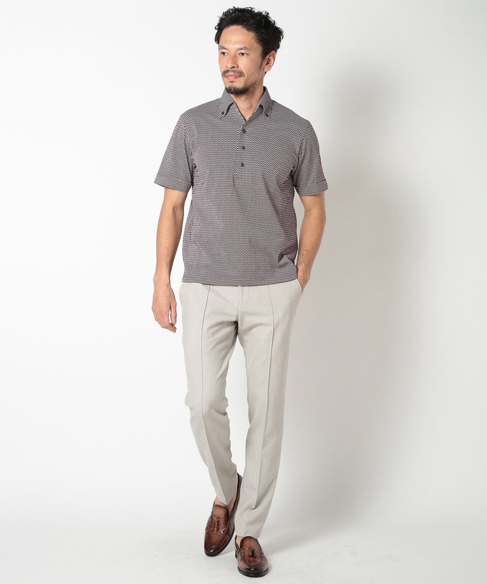 MEN'S BIGI 【ACTIVE TAILOR】COOL MAXサッカー織りポロシャツ ボルドー