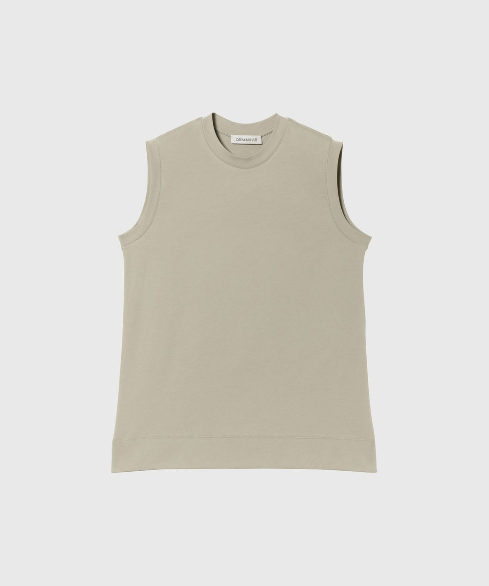 DÉPAREILLÉ SMOOTH NO SLEEVE T SHIRT / スムースノースリーブTシャツ グレイッシュベージュ