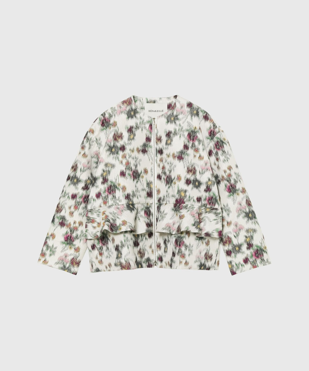 DÉPAREILLÉ FLOWER JACQUARD JACKET / フラワージャガードジャケット ホワイト