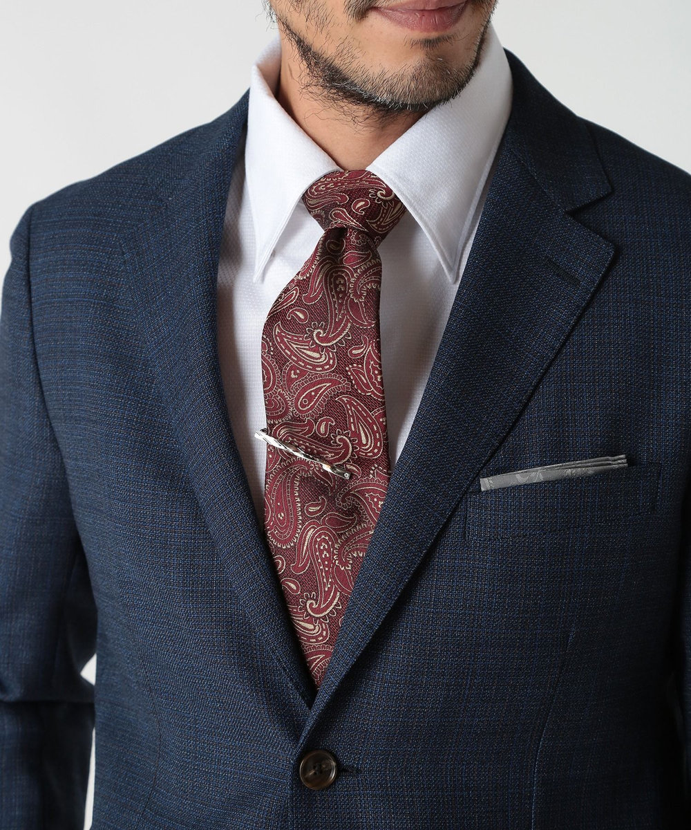 MEN'S BIGI 【TIE YOUR TIE(タイユアタイ)】ヴィンテージペイズリー柄ネクタイ ボルドー